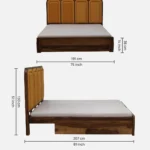 Nraftello Handmade Sheesham Wood Bedroom Bed for Modern Homes - Image 4