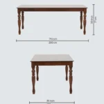 Mlvanto Premium 8 Seater Dining Table Set in Rich Teak Finish - Image 5