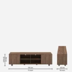 Ridgewood Acacia Wood TV Unit in Water Resistant Antique Walnut Finish - Image 2