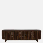 Elmswood Mango Wood TV Console in Stain Resistant Dark Mahogany Finish - Image 8