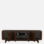 Elmswood Mango Wood TV Console in Stain Resistant Dark Mahogany Finish - Image 9