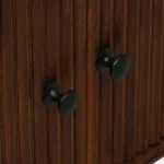 Hloverton Solid Teak Wood Entertainment Unit in Moisture Resistant Rustic Oak Finish - Image 3