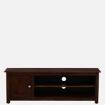 Ashford Sheesham Wood Media Console in Scratch Resistant Honey Oak Finish - Image 2