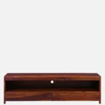 Ashford Sheesham Wood Media Console in Scratch Resistant Honey Oak Finish - Image 2