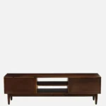 Elmswood Mango Wood TV Console in Stain Resistant Dark Mahogany Finish - Image 3