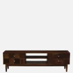 Elmswood Mango Wood TV Console in Stain Resistant Dark Mahogany Finish - Image 7