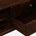 Elmswood Mango Wood TV Console in Stain Resistant Dark Mahogany Finish - Image 9