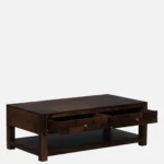 Mango Wood Rustic Farmhouse Coffee Table in Dark Walnut - Image 8