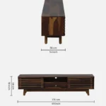 Brentwood Rubberwood TV Stand in Fade Resistant Natural Wenge Finish - Image 3