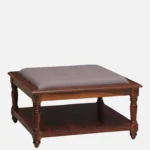 Birchwood Round Coffee Table with Wicker Shelf in White - Image 3
