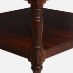 Birchwood Round Coffee Table with Wicker Shelf in White - Image 2