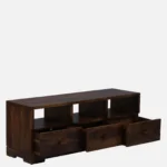 Cedarvale Acacia Solid Wood Media Unit in Stain Resistant Golden Teak Finish - Image 4