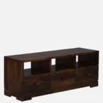 Cedarvale Acacia Solid Wood Media Unit in Stain Resistant Golden Teak Finish - Image 8