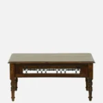 Reclaimed Driftwood Coffee Table with Glass Top in Antique Oak - Image 6