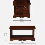 Solid Teak Wood Scandinavian Coffee Table in Light Oak - Image 3