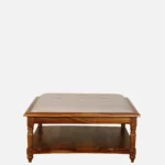 Rubberwood Minimalist Coffee Table in Matte Black Finish - Image 4