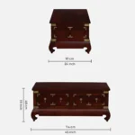 Paulownia Wood Lightweight Coffee Table in Whitewash Finish - Image 3