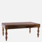 Deodar Cedar Carved Coffee Table in Antique Walnut - Image 2