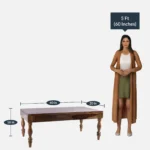 Deodar Cedar Carved Coffee Table in Antique Walnut - Image 3