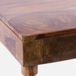 Deodar Cedar Carved Coffee Table in Antique Walnut - Image 4