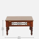 Hazel Solid Wood Coffee Table in Teak Finish - Image 4