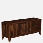 Maplehurst Sheesham Wood TV Stand in UV Resistant Aged Walnut Finish - Image 2