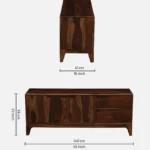 Maplehurst Sheesham Wood TV Stand in UV Resistant Aged Walnut Finish - Image 7