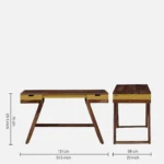 Nail Sheesham Wood Writing Table In Scratch Resistant Provincial Teak Finish - Image 3