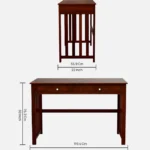 lovly Writing Table In Dark Walnut Finish - Image 3