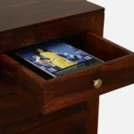 Villa Sheesham Wood Writing Table in Scratch Resistant Honey Oak Finish - Image 9