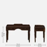 Shok Sheesham Wood Writing Table In Provincial Teak Finish - Image 3