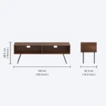 Nirvan Rustic Solid Wood TV Stand In Warm Matte Teak Finish - Image 2