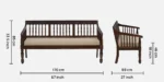 croma Sheesham Wood 3 Seater Sofa In Provincial Teak Finish - Image 3