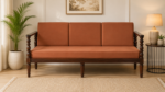 Klone Sheesham Wood 3 Seater Sofa In Mocha Mousse Colour