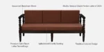 Klone Sheesham Wood 3 Seater Sofa In Mocha Mousse Colour - Image 4