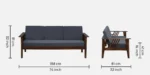 Halk Sheesham Wood 3 Seater Sofa In Grey Colour - Image 3