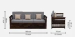 Mayson Upholstered 3 Seater Sofa in Grey - Image 2