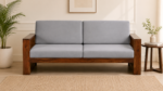 Verona Contemporary 3 Seater Sofa in Natural Wood Finish