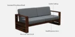 Verona Contemporary 3 Seater Sofa in Natural Wood Finish - Image 2
