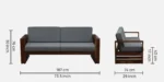 Verona Contemporary 3 Seater Sofa in Natural Wood Finish - Image 3