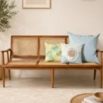 Rowan Solid Wood 3 Seater Sofa In Chair Natural Finish - Image 7