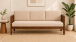 Aura Modern Wooden 3 Seater Sofa with Cushioned Seating