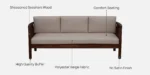 Aura Modern Wooden 3 Seater Sofa with Cushioned Seating - Image 8
