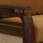 Monk Solid Sheesham Wood Luxury Single Seater Sofa in Walnut Finish - Image 5