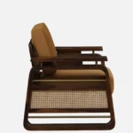 Monk Solid Sheesham Wood Luxury Single Seater Sofa in Walnut Finish - Image 6