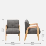 Verona Modern Upholstered Sheesham Wood Accent Chair for Living Room - Image 6
