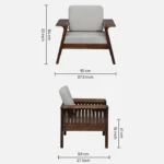Alden Contemporary Fabric Upholstered 1 Seater Sofa Chair for Living Room - Image 4