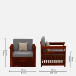 Harper Premium Lounge Style Fabric 1 Seater Sofa with Cushioned Seating - Image 7