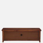 Driftara Solid Wood TV Unit with Open Shelves in Warm Walnut Finish - Image 4