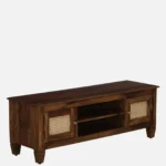 Timbelo Sheesham Wood Entertainment Unit with Rustic Brown Finish - Image 4
